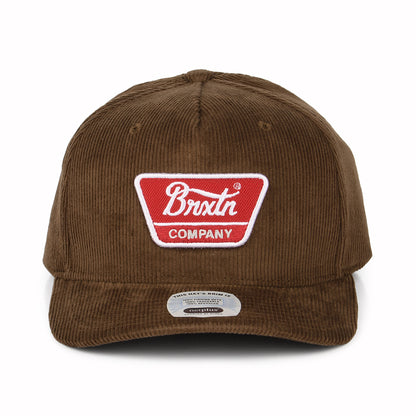 Gorra Snapback Linwood C NetPlus MP de pana de Brixton - Marrón-Rojo