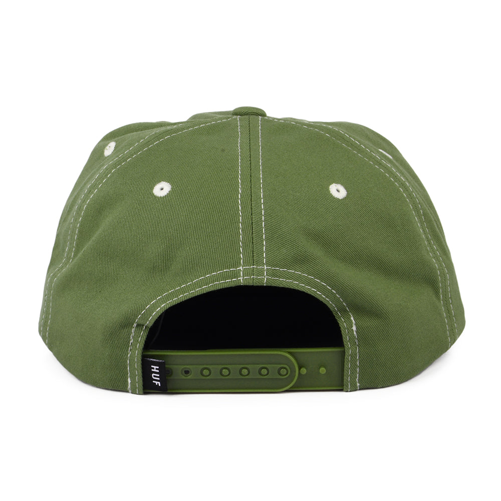 Gorra Snapback Triple Triangle sin estructurar de HUF - Verde Oliva Claro-Blanco