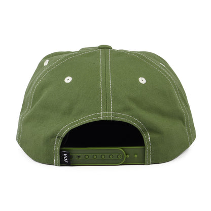 Gorra Snapback Triple Triangle sin estructurar de HUF - Verde Oliva Claro-Blanco