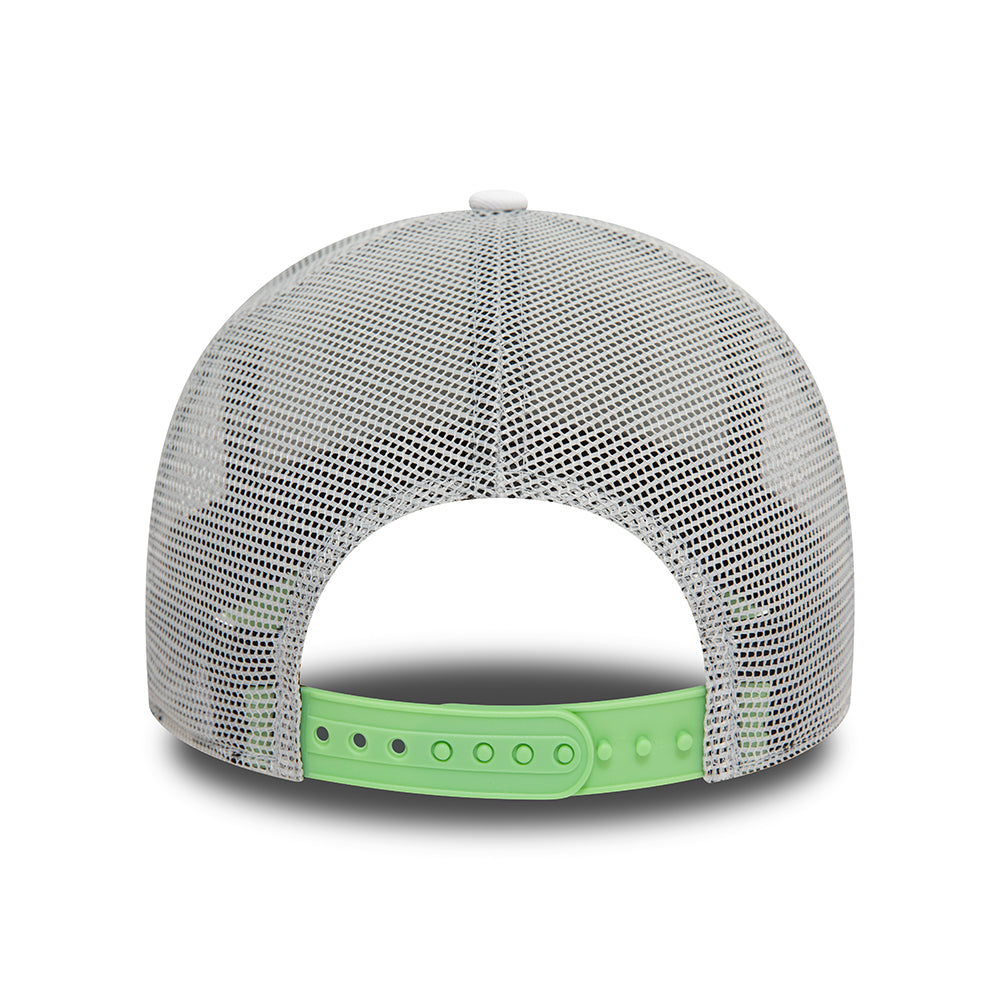 Gorra Trucker A-Frame NE Summer Ibiza de New Era - Blanco-Verde Claro