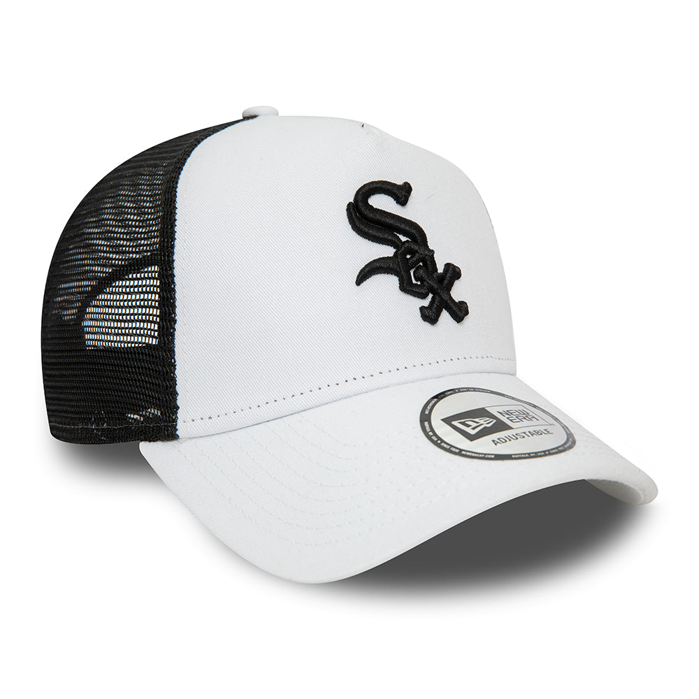 Gorra Trucker A-Frame MLB League Essential Chicago White Sox de New Era - Blanco-Negro