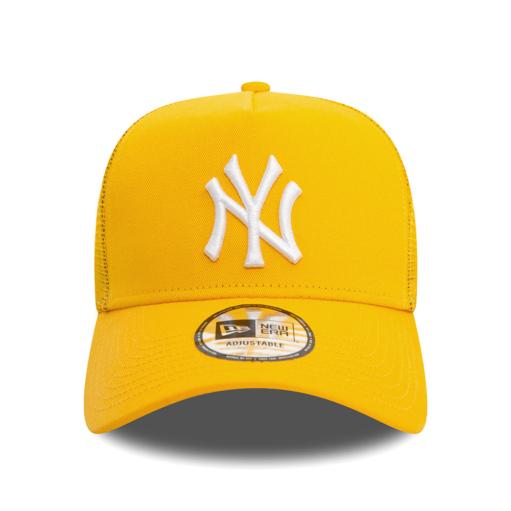 Gorra Trucker A-Frame MLB League Essential New York Yankees de New Era - Amarillo-Blanco