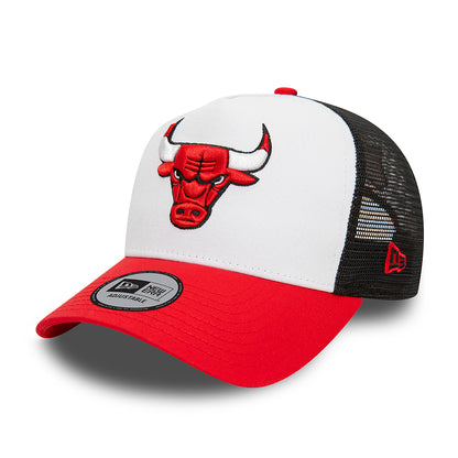 Gorra Trucker A-Frame NBA Rear Arch Chicago Bulls de New Era - Blanco-Rojo-Negro
