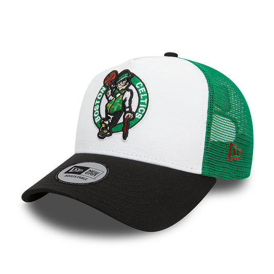 Gorra Trucker A-Frame Boston Celtics de New Era - Blanco-Negro-Verde