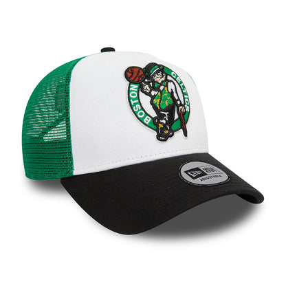 Gorra Trucker A-Frame Boston Celtics de New Era - Blanco-Negro-Verde