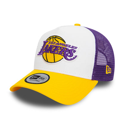Gorra Trucker A-Frame NBA Rear Arch L.A. Lakers de Patagonia - Blanco-Amarillo-Morado