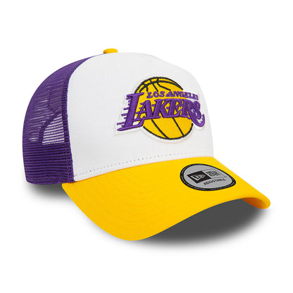 Gorra Trucker A-Frame NBA Rear Arch L.A. Lakers de Patagonia - Blanco-Amarillo-Morado