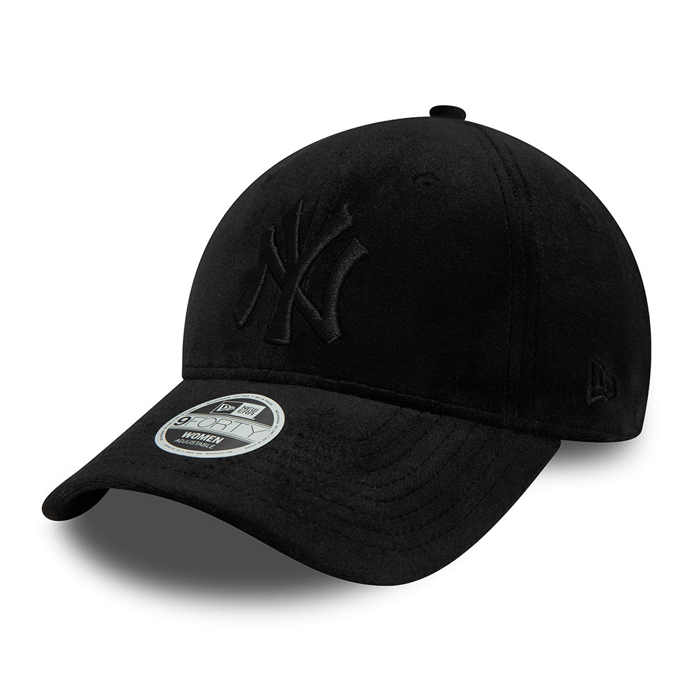 Gorra Snapback mujeres 9FORTY MLB Velour New York Yankees de New Era - Negro