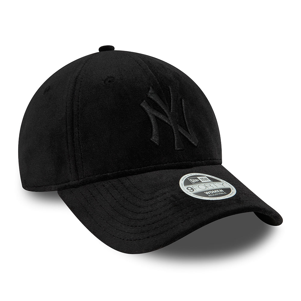 Gorra Snapback mujeres 9FORTY MLB Velour New York Yankees de New Era - Negro