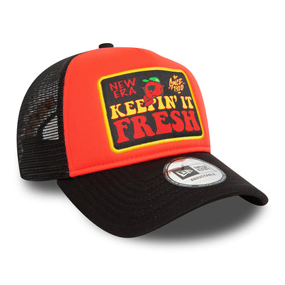 Gorra Trucker NE Patch A-Frame de New Era - Naranja-Negro