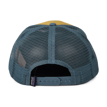 Gorra Trucker P-6 Logo de algodón orgánico de Patagonia - Mostaza-Azul Ahumado