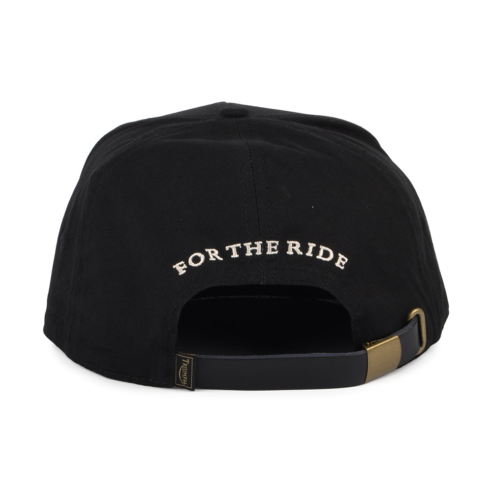 Gorra de béisbol Straggler visera plana de algodón de Triumph Motorcycles - Negro