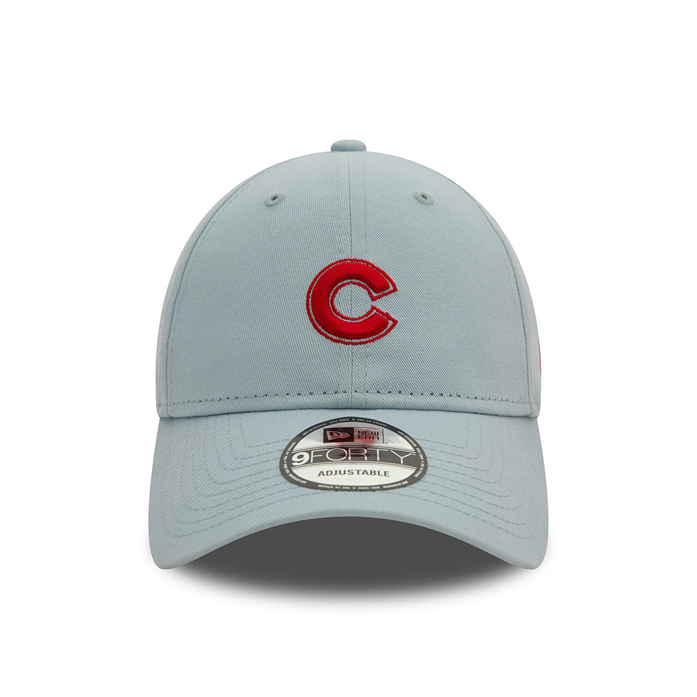 Gorra de béisbol 9FORTY MLB Washed Chicago Cubs de New Era - Azul Bebé-Escarlata