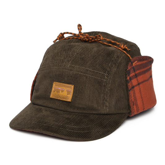 Gorra 5 paneles Range de pana con orejeras de Patagonia - Nuez