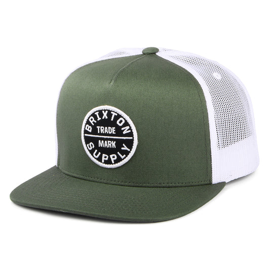 Gorra de camionero Oath MP de Brixton - Salvia Oscuro-Blanco