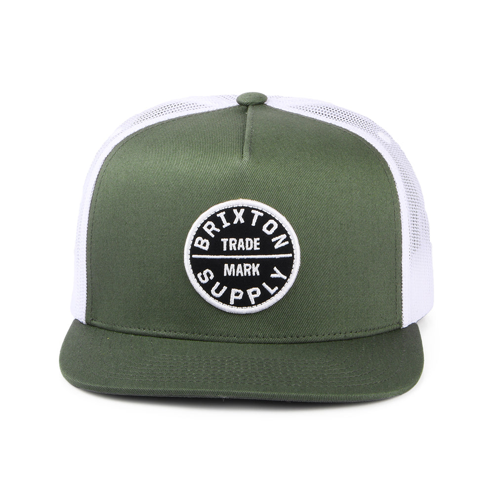 Gorra de camionero Oath MP de Brixton - Salvia Oscuro-Blanco
