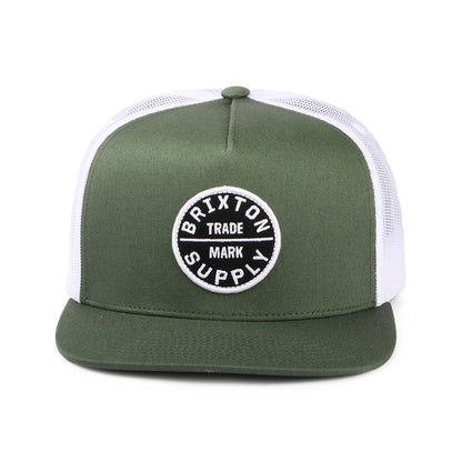 Gorra de camionero Oath MP de Brixton - Salvia Oscuro-Blanco
