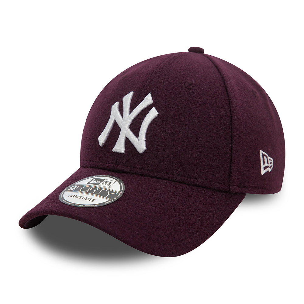 Gorra de béisbol 9FORTY - MLB Melton Wool New York Yankees de New Era - Morado-Blanco