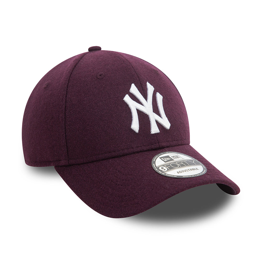 Gorra de béisbol 9FORTY - MLB Melton Wool New York Yankees de New Era - Morado-Blanco