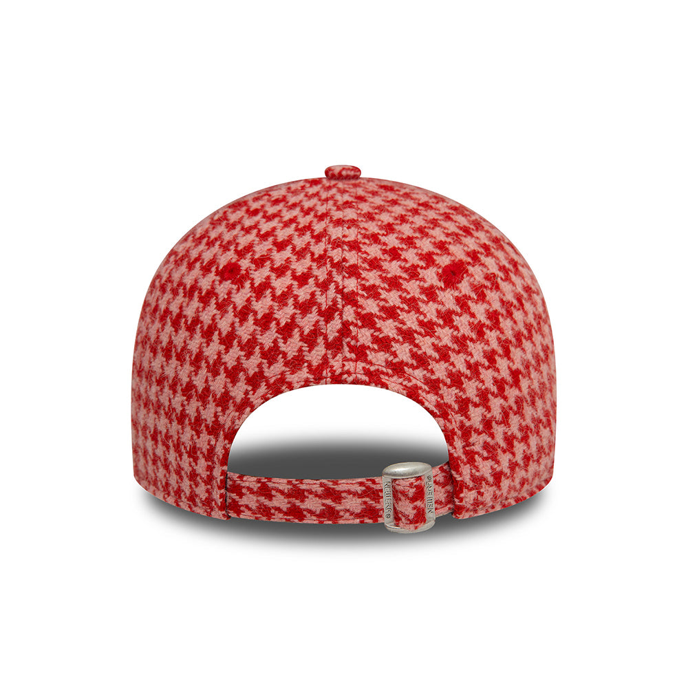 Gorra de béisbol 9FORTY - MLB Houndstooth New York Yankees para mujeres de New Era - Rosa-Escarlata