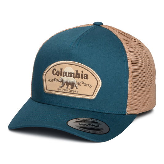 Gorra de camionero Bear Roam Road Ready de Columbia - Verde Azulado-Beige Arena