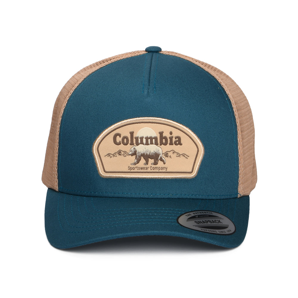 Gorra de camionero Bear Roam Road Ready de Columbia - Verde Azulado-Beige Arena