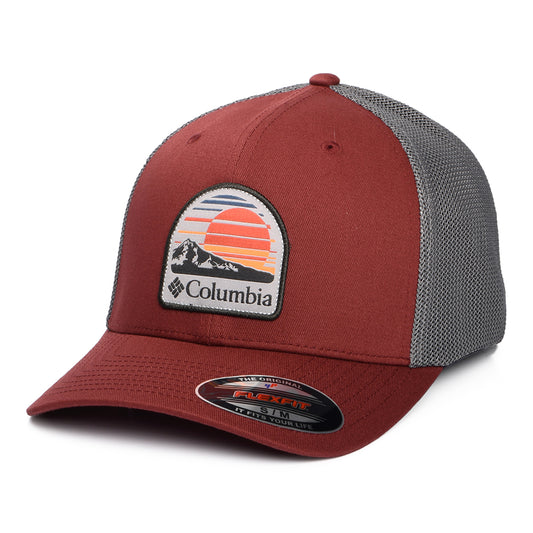 Gorra de camionero Peaceful Perspective Flexfit de Columbia - Vino-Gris