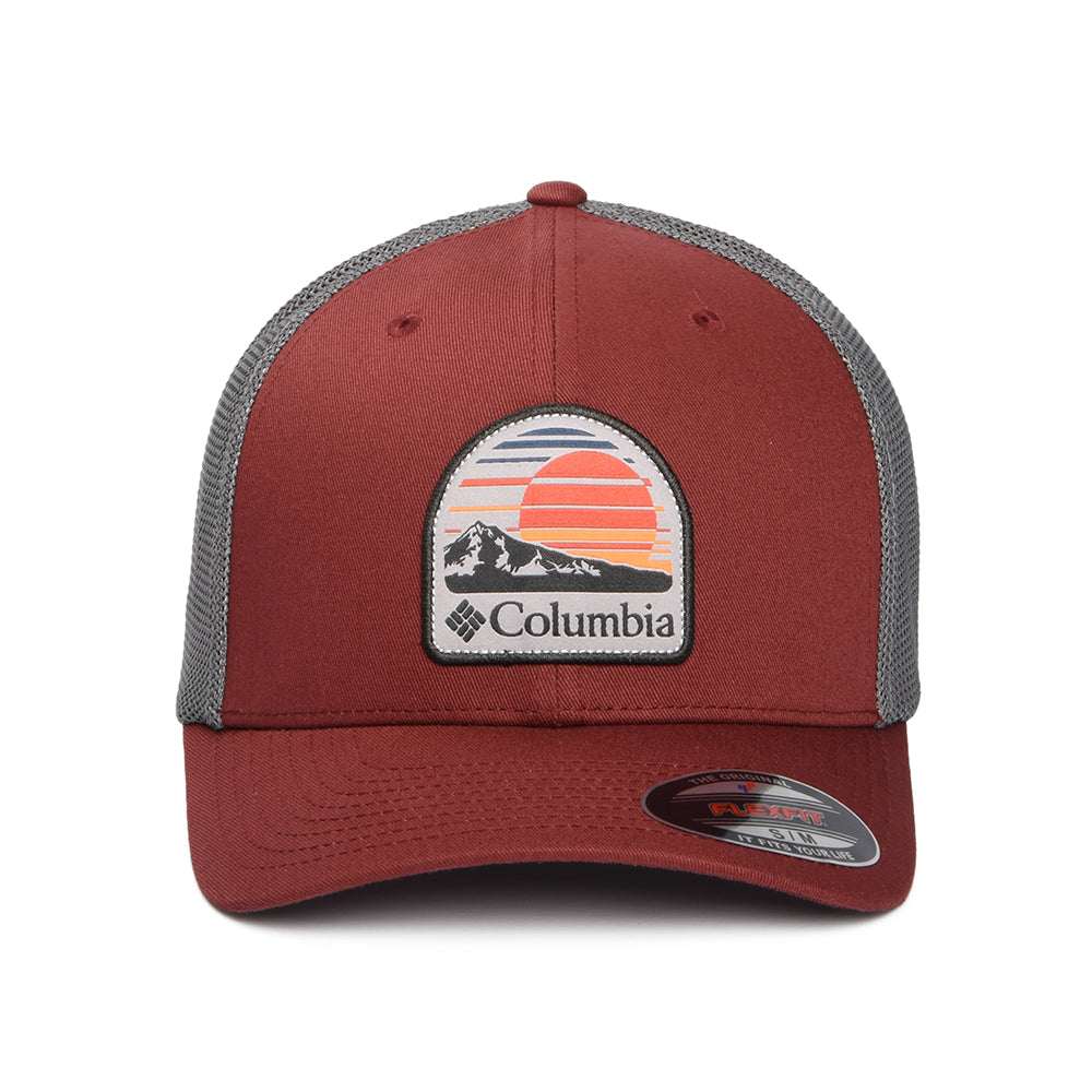 Gorra de camionero Peaceful Perspective Flexfit de Columbia - Vino-Gris