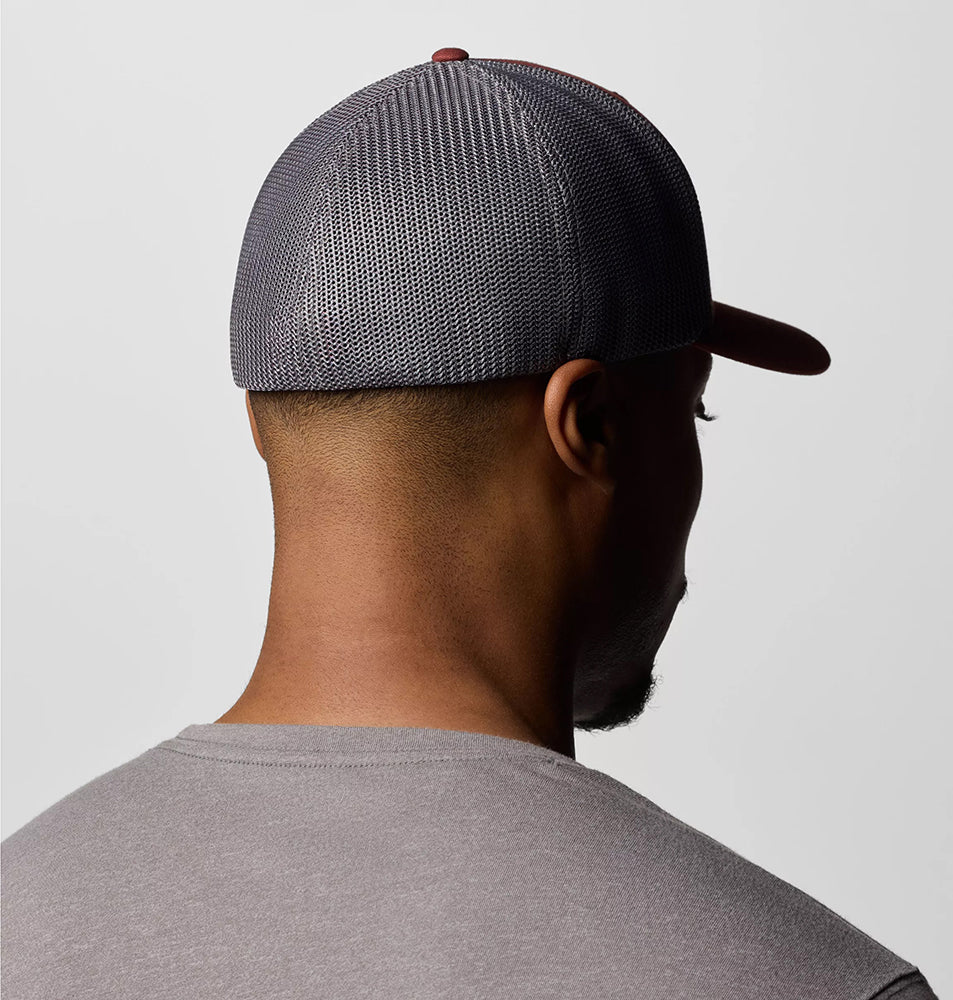 Gorra de camionero Peaceful Perspective Flexfit de Columbia - Vino-Gris