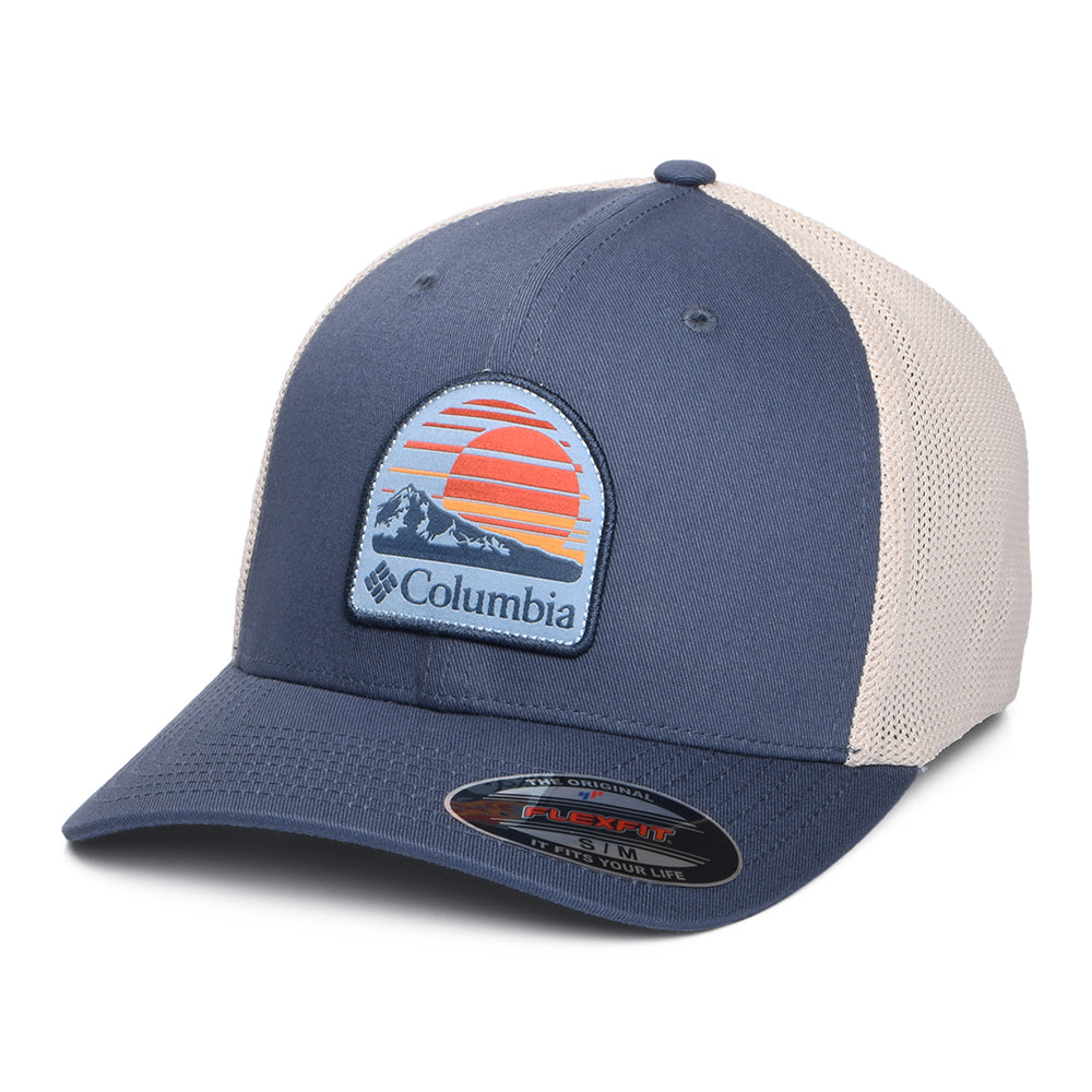 Gorra de camionero Peaceful Perspective Flexfit de Columbia - Azul Marino-Gris Piedra