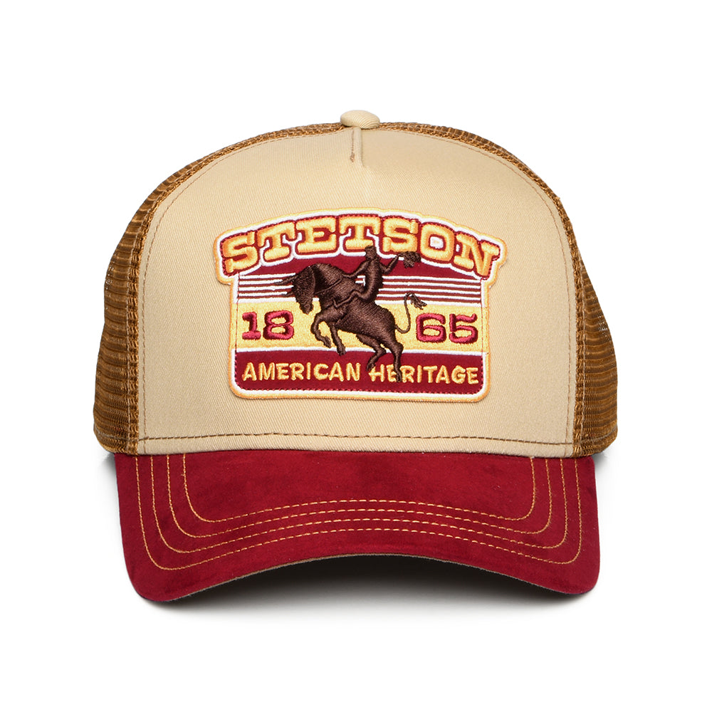 Gorra de camionero Rodeo de Stetson - Beige-Vino-Marrón Claro