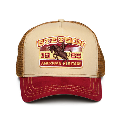Gorra de camionero Rodeo de Stetson - Beige-Vino-Marrón Claro