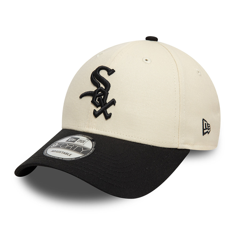 Gorra de béisbol 9FORTY - MLB Colourblock Chicago White Sox de New Era - Crema-Negro