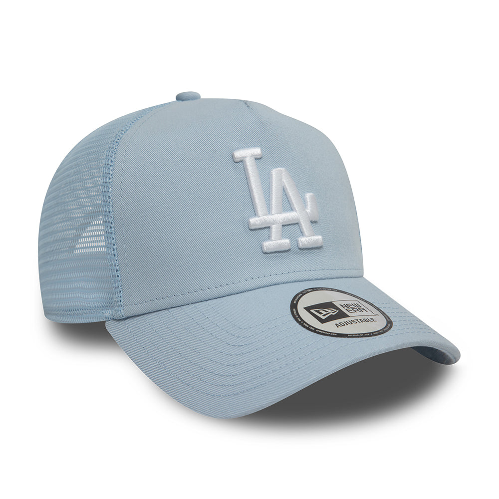 Gorra Trucker A-Frame MLB League Essential L.A. Dodgers de New Era - Azul Claro-Blanco
