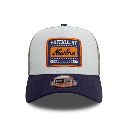 Gorra Trucker A-Frame - NE Patch Canvas de New Era - Blanco-Tinta