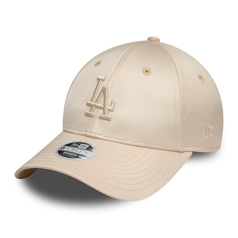 Gorra de béisbol 9FORTY MLB Satin L.A. Dodgers para mujeres de New Era - Piedra