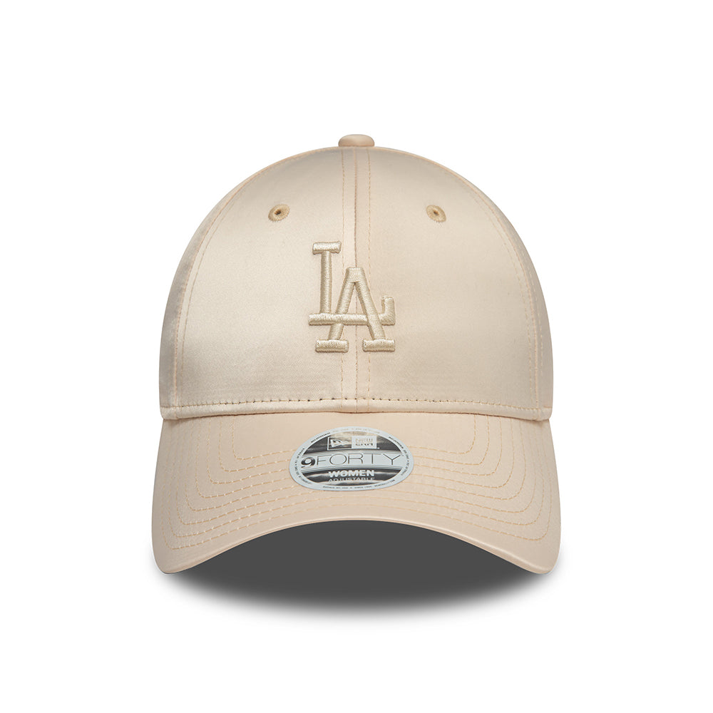 Gorra de béisbol 9FORTY MLB Satin L.A. Dodgers para mujeres de New Era - Piedra