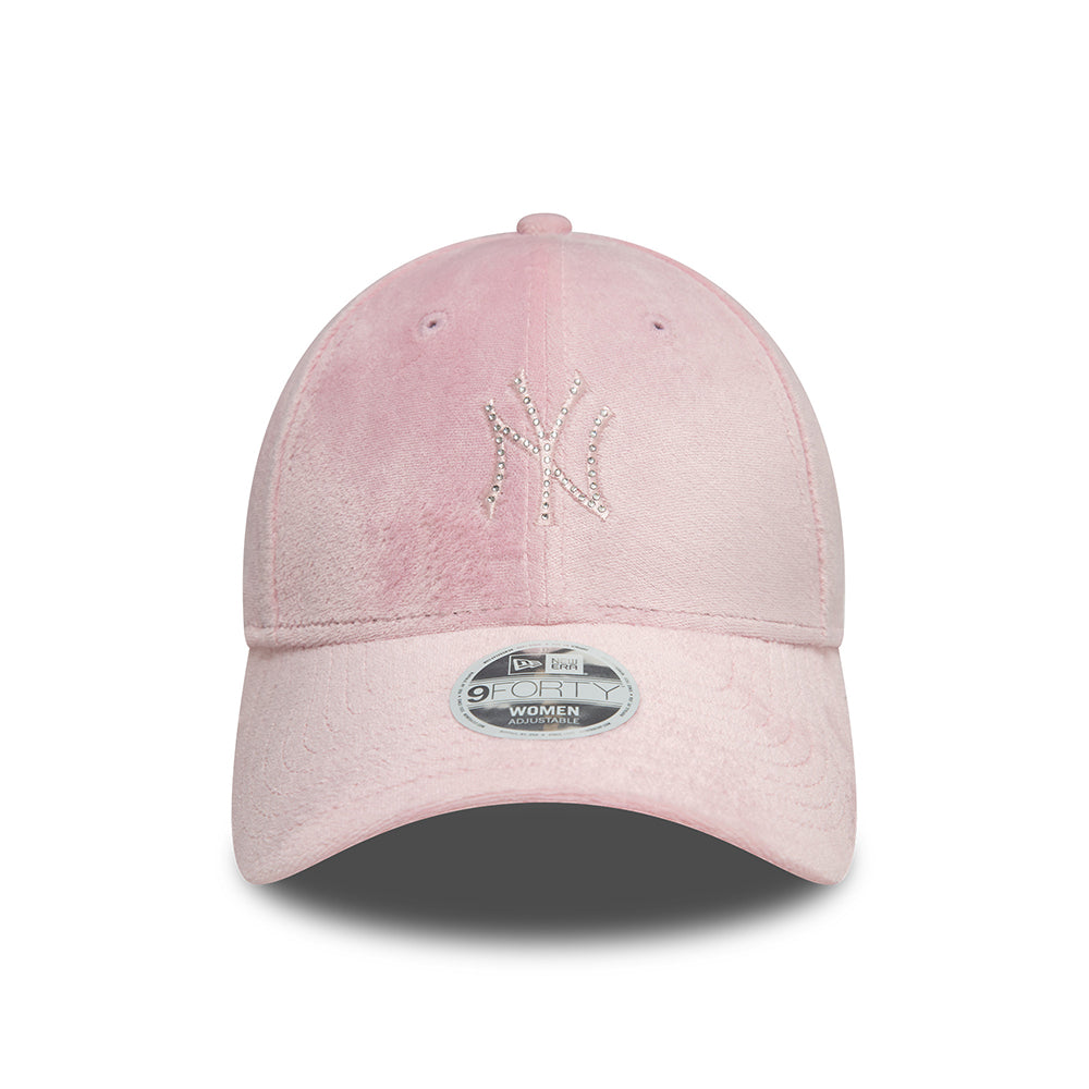 Gorra de béisbol 9FORTY - MLB Diamante Velour New York Yankees de New Era - Rosa