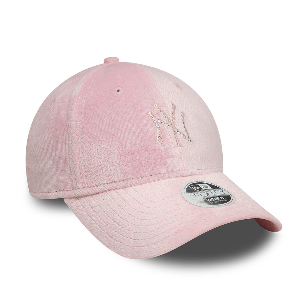 Gorra de béisbol 9FORTY - MLB Diamante Velour New York Yankees de New Era - Rosa