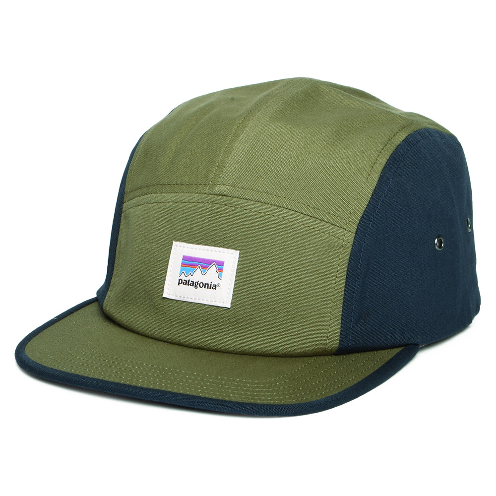 Gorra 5 paneles Graphic Maclure de algodón orgánico de Patagonia - Oliva-Azul