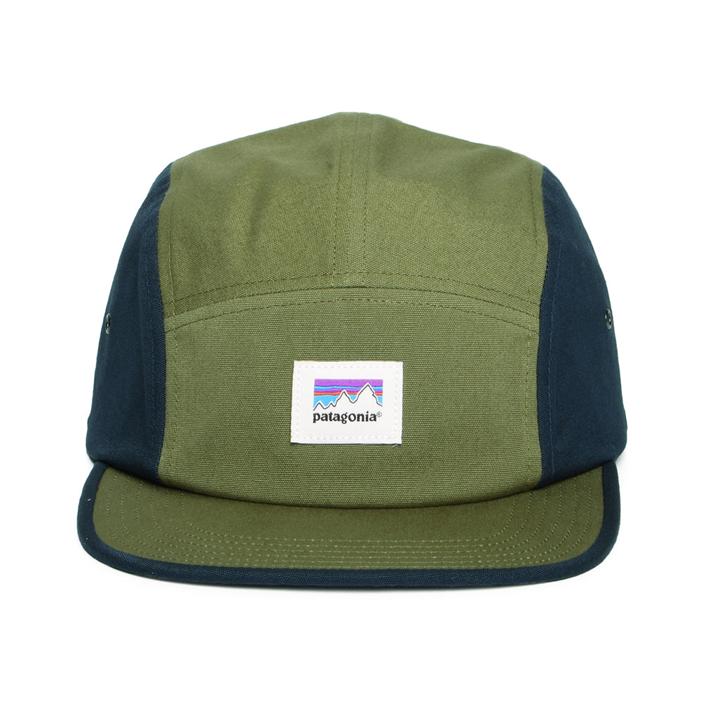 Gorra 5 paneles Graphic Maclure de algodón orgánico de Patagonia - Oliva-Azul