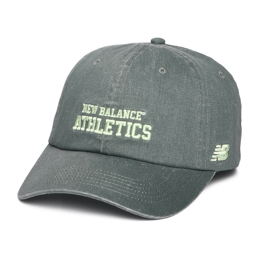 Gorra de béisbol NB Athletics de twill de algodón lavado de New Balance - Verde Oscuro
