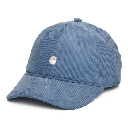 Gorra de béisbol Harlem de pana de Carhartt WIP - Azul Ártico-Blanco