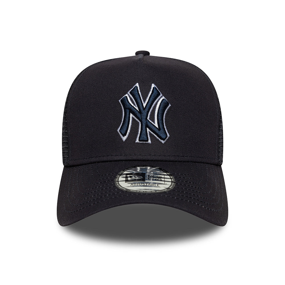 Gorra de camionero A-Frame MLB Outline New York Yankees de New Era - Azul Marino