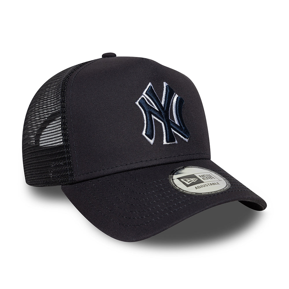 Gorra de camionero A-Frame MLB Outline New York Yankees de New Era - Azul Marino