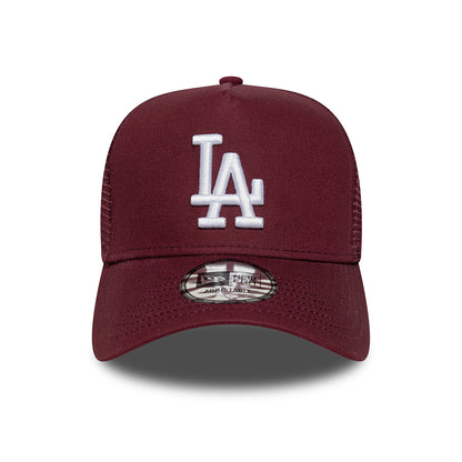 Gorra de camionero A-Frame MLB League Essential L.A. Dodgers de New Era - Burdeos-Blanco
