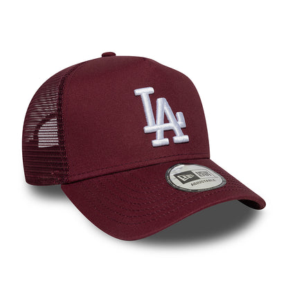 Gorra de camionero A-Frame MLB League Essential L.A. Dodgers de New Era - Burdeos-Blanco