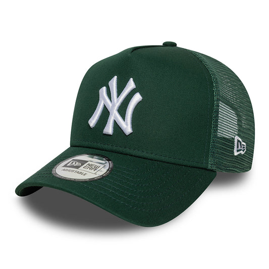 Gorra Trucker A-Frame MLB League Essential New York Yankees de New Era - Verde Oscuro-Blanco