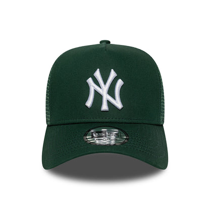 Gorra Trucker A-Frame MLB League Essential New York Yankees de New Era - Verde Oscuro-Blanco