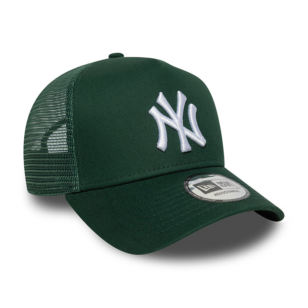 Gorra Trucker A-Frame MLB League Essential New York Yankees de New Era - Verde Oscuro-Blanco